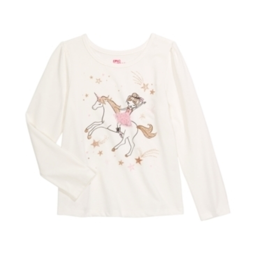 Epic Threads White Unicorn T-Shirt for Girls, Size 6